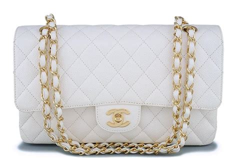 chanel classic medium white